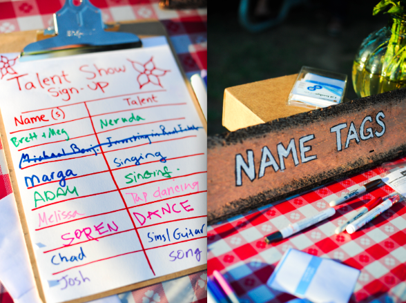 Talent Show NIght for Kati and Pete's Real Wedding in California