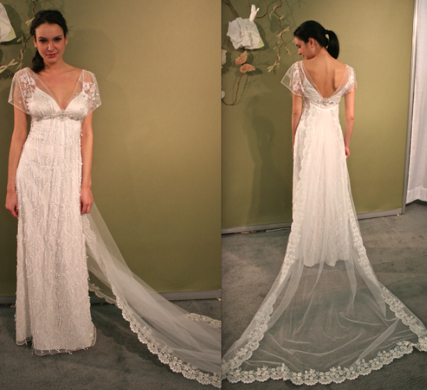 claire-pettibone-feminine-cap-sleeve-long-detachable-train Claire Pettibone Simple and traditional gown