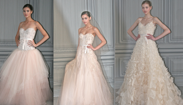 Monique Lhuillier Spring 2012 Pink Bridal Gown collection