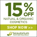 Save 15% on Natural Cosmetics