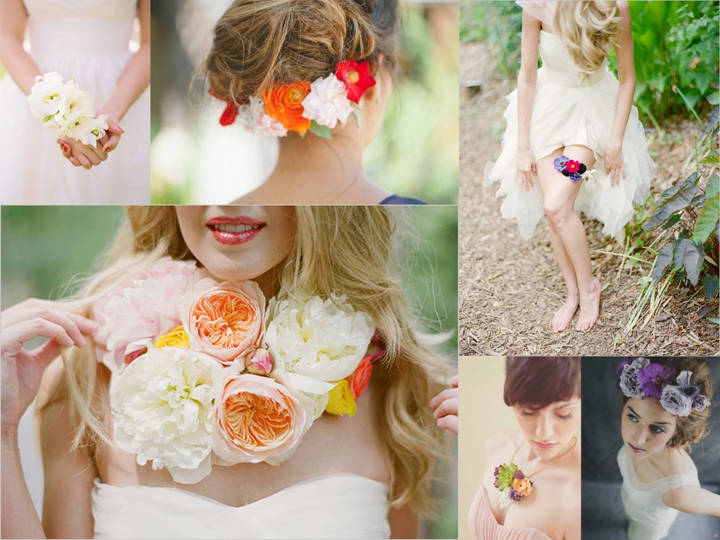 floral jewelry bridal crowns garter necklace eco friendly green eco beautiful weddings